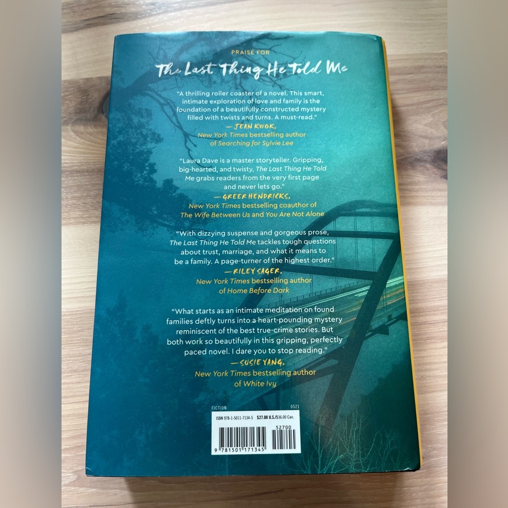 Book. The Last Thing He Told Me. By Laura Dave. - Picture 3 of 4